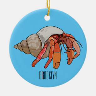 Hermit Crab Cartoon Illustration Keramik Ornament