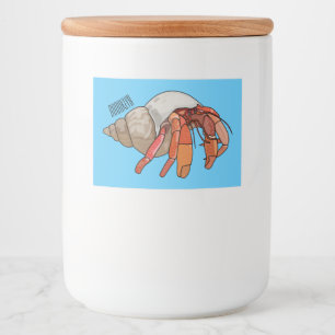 Hermit Crab Cartoon Illustration Lebensmitteletikett
