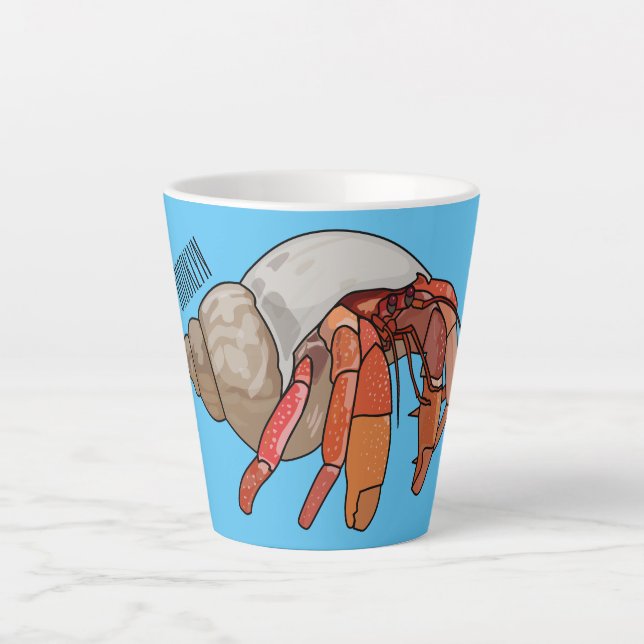 Hermit Crab Cartoon Illustration Milchtasse (Vorderseite)