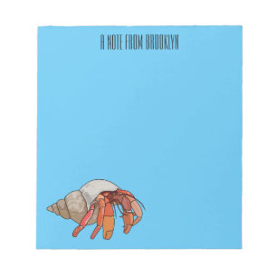 Hermit Crab Cartoon Illustration Notizblock