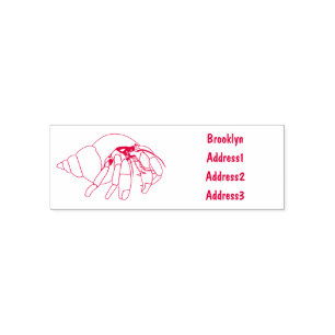 Hermit Crab Cartoon Illustration Permastempel