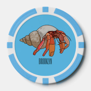 Hermit Crab Cartoon Illustration Pokerchips