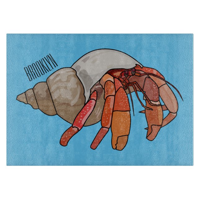 Hermit Crab Cartoon Illustration Schneidebrett (Vorderseite)