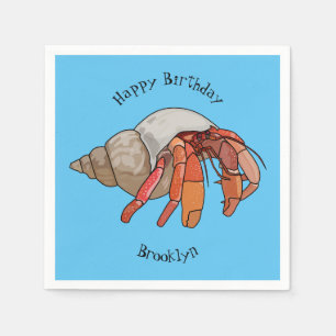 Hermit Crab Cartoon Illustration Serviette