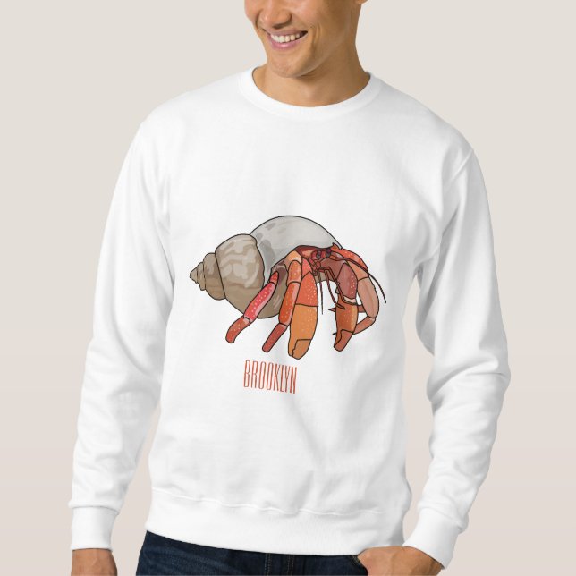 Hermit Crab Cartoon Illustration Sweatshirt (Vorderseite)