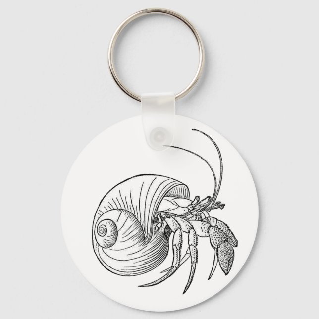 Hermit Crab Illustration (line art) Schlüsselanhänger (Vorderseite)