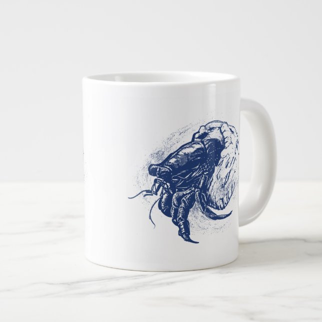 Hermit Crab in Dark Blue Jumbo-Tasse (Vorderseite Rechts)