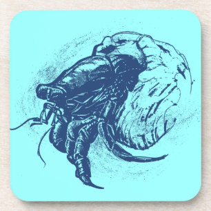 Hermit Crab in Dark Blue Untersetzer