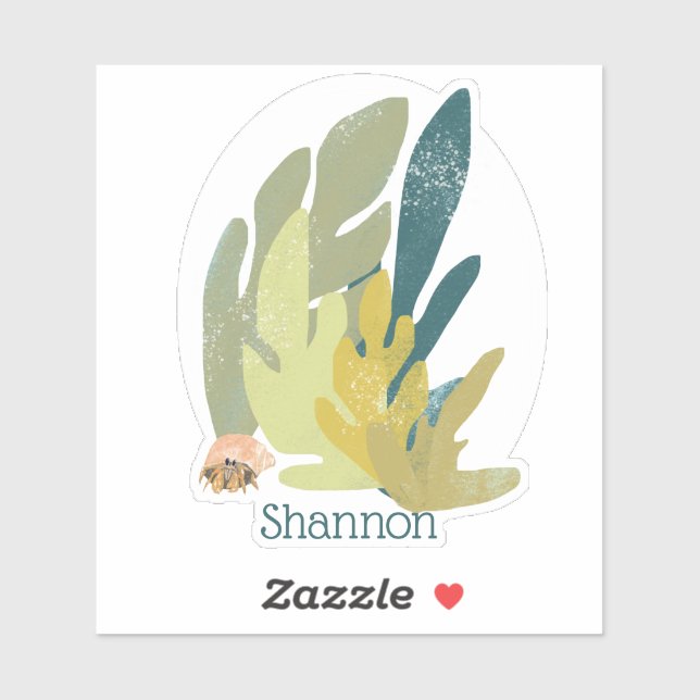 Hermit Crab mit Namen Aufkleber (Blatt)