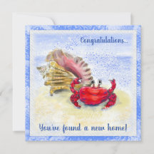 Hermit Crab & Muschel Neue Zuhause Card