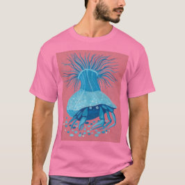 Hermit Crab, Unterwasserküste, Tiere rosa blau T-Shirt