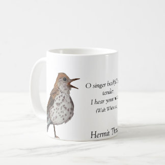 Hermit Thrush Walt Whitman White Coffee Tasse