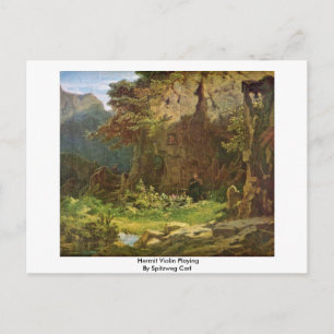 Hermit Violin Playing by Spitzweg Carl Postkarte