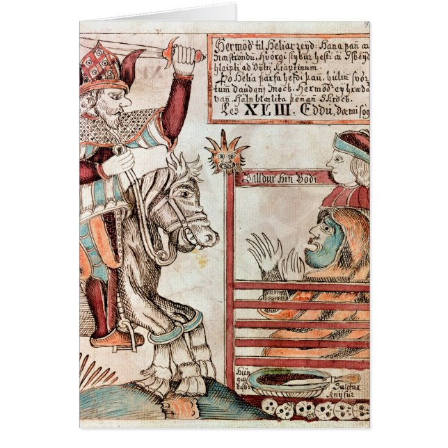 Hermod rittlings auf Sleipnir (Vorne)