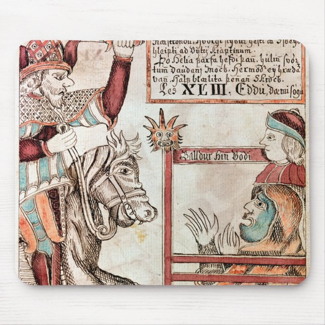 Hermod rittlings auf Sleipnir Mousepad (Vorne)