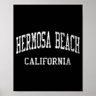 Hermosa Beach Ca J05 Vintage Athletik Shirts Desig Poster