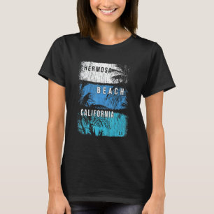 Hermosa Beach California Ca Brush Strokes und Palm T-Shirt