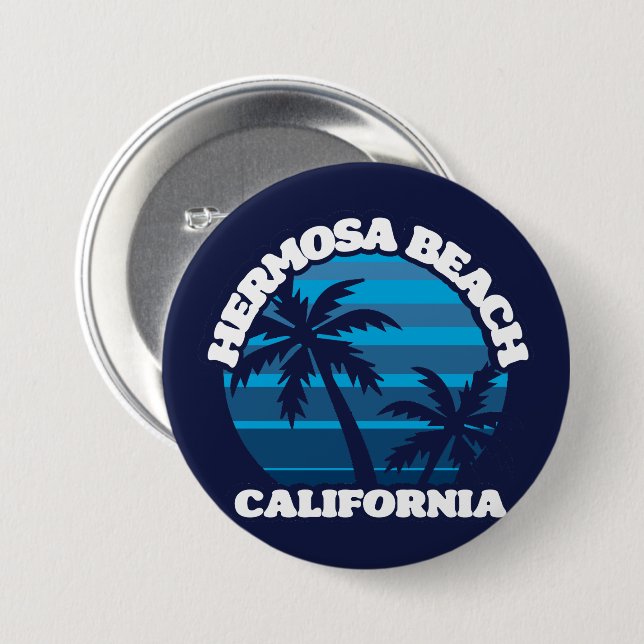 Hermosa Beach, Kalifornien Button (Vorne & Hinten)