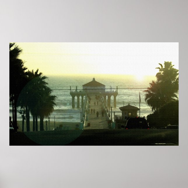 Hermosa Beach Sunset 36 x 22 Poster (Vorne)
