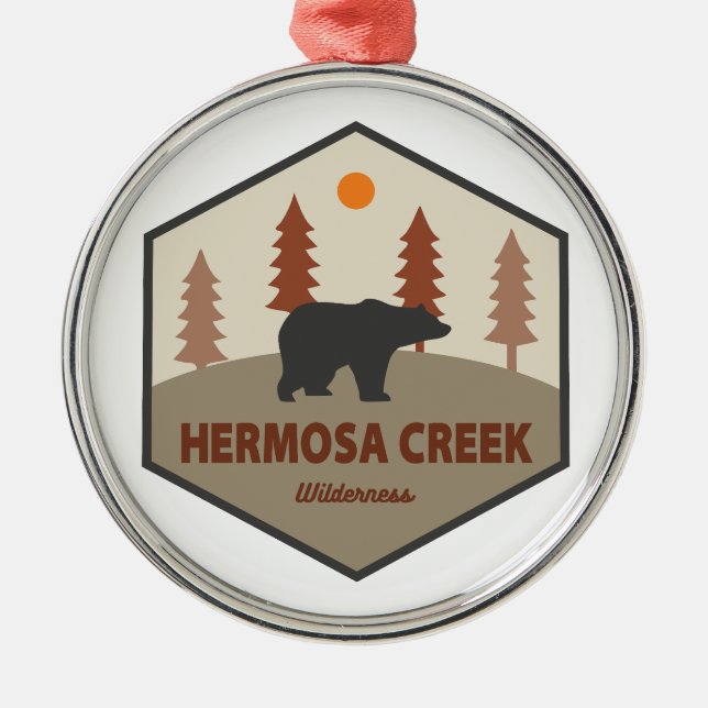 Hermosa Creek Wilderness Colorado Bear Ornament Aus Metall (Vorne)