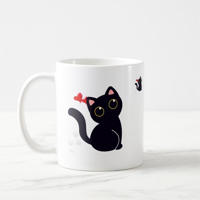Hermosa taza, con imagen de delicado gatito. kaffeetasse (Links)