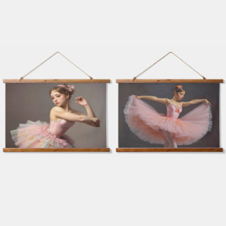Hermosas bailarinas con dulces colores Tapiz Wandteppich Mit Holzrahmen