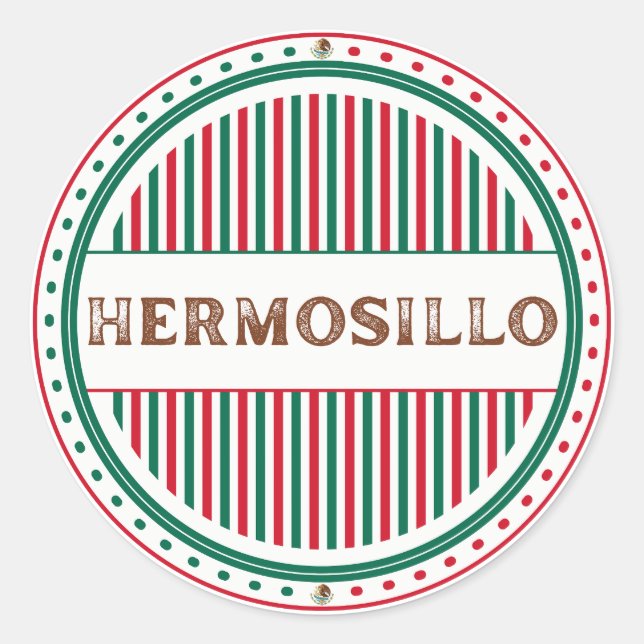 Hermosillo City Pride Emblem – Mexican Identity Runder Aufkleber (Vorderseite)