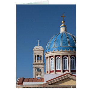 Hermoupolis, Syros-Insel, Griechenland. Blaue Kupp