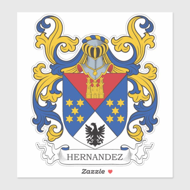 Hernandez Familienwappen Aufkleber (Blatt)
