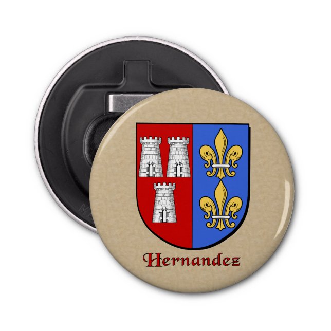 Hernandez Heraldic Arms on Parchstyle Back Flaschenöffner (Vorderseite)