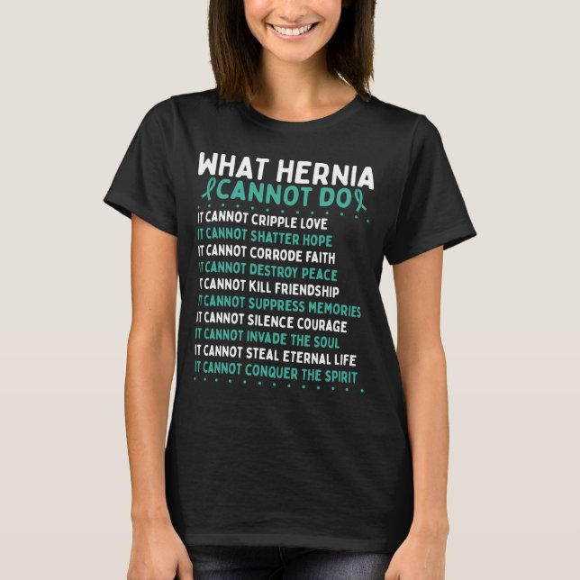 Hernia Awareness Fighter Hernia Warrior Ribbon T-Shirt (Vorderseite)