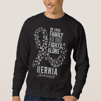 Hernia Awareness Month Butterfells White Ribbon Sweatshirt