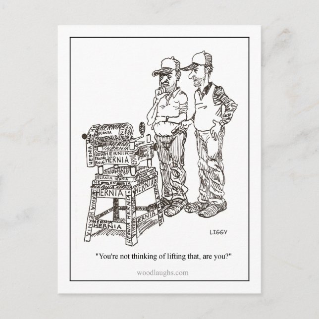 Hernia Cartoon Postcard Postkarte (Vorderseite)