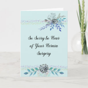 Hernia-Operation wird mit Blume grün Karte