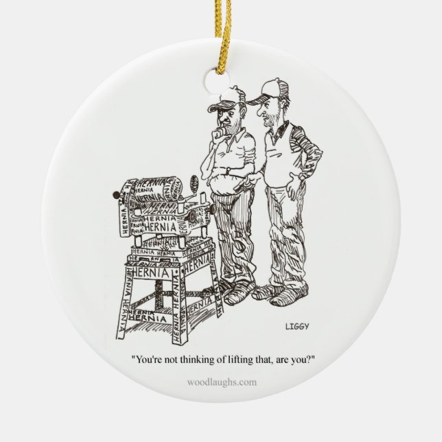 Hernie-Cartoon-Verzierung (rund, oval, Quadrat) Keramik Ornament (Vorne)