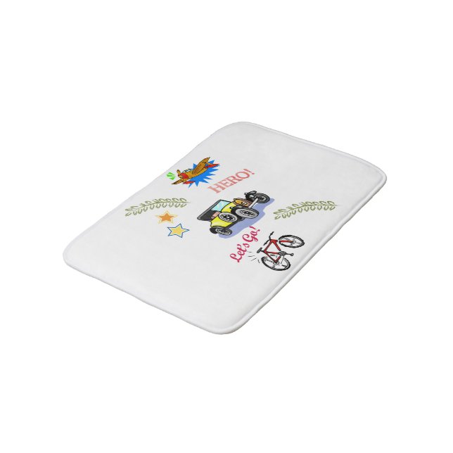 Hero Bicycle Auto Flugzeug Duschmatte Badezimmer Badematte (Schrägansicht)