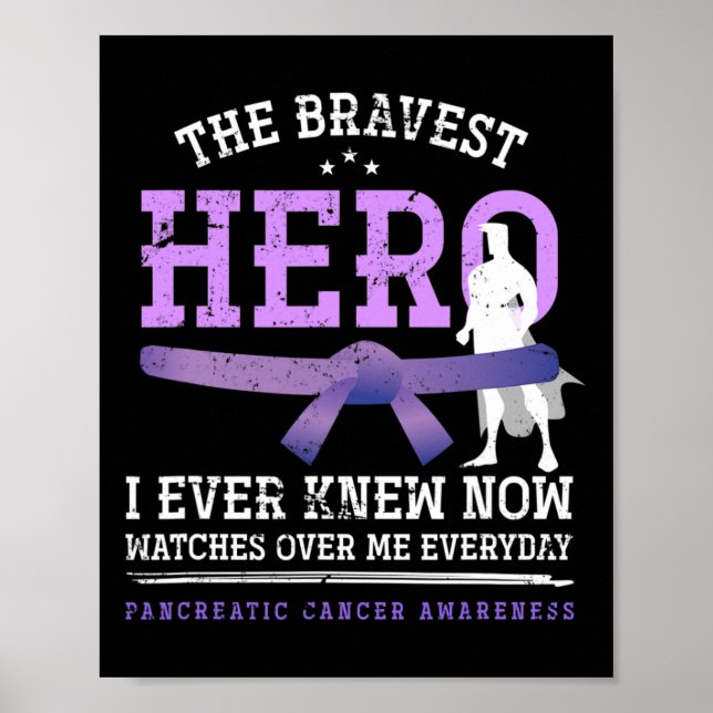 Hero Brave Cancer Warrior Gift Pankreas Krebs A Poster (Vorne)