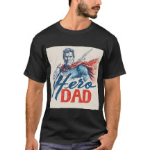 "Hero Dad" Superhero Illustration with Baby Bottle