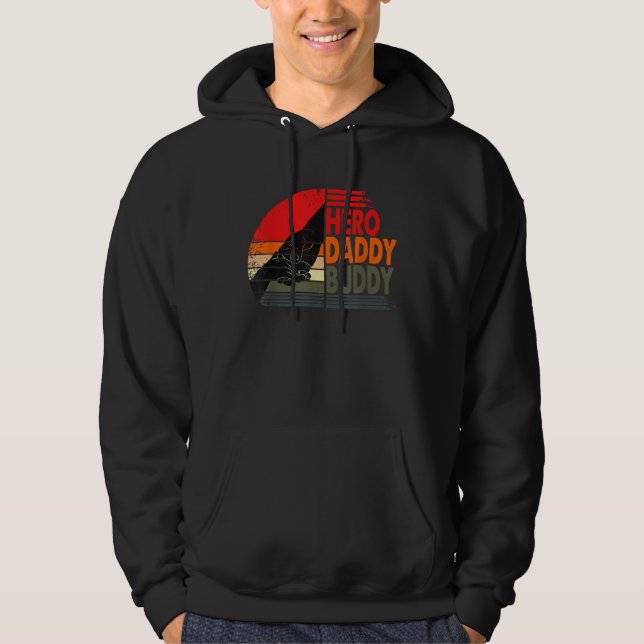 HERO DADDY BUDDY  Dad Father  Fathers Day Hoodie (Vorderseite)