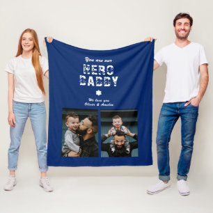 Hero Daddy Vater-Tag 2 Foto-Collage Fleecedecke