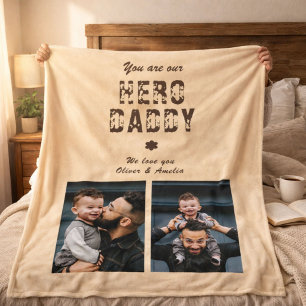 Hero Daddy Vater-Tag 2 Foto-Collage Fleecedecke