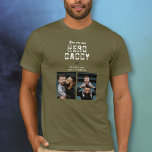 Hero Daddy Vatertag 2 FotoCollage T-Shirt<br><div class="desc">Du bist mein Held Daddy's Day 2 Foto Collage T - Shirt. Personalisierter T - Shirt für einen Vater. Fügen Sie 2 Fotos und Ihre Namen hinzu. Du kannst Papa zu Papa wechseln, Papa, Papa... . Perfektes Geschenk für einen Vater an einem Vatertag, Geburtstag oder Weihnachten und es ist ein...</div>