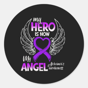 Hero ist jetzt mein Angel Alzheimerheimer's Awaren Runder Aufkleber