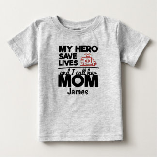 Hero Mama Personalisiert Ambulance Baby T - Shirt
