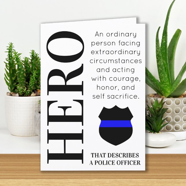 Hero Personalisiert Thin Blue Line Polizeichef Dankeskarte (Von Creator hochgeladen)