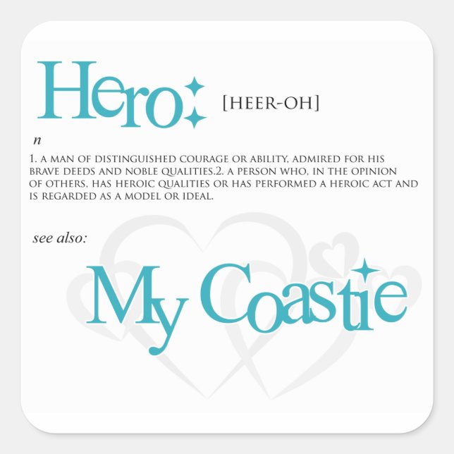 Hero Quadratischer Aufkleber (Vorderseite)
