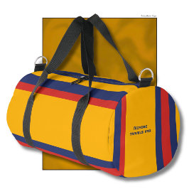Hero Stripes Horizontal Lines Yellow Blue Red Duffle Bag