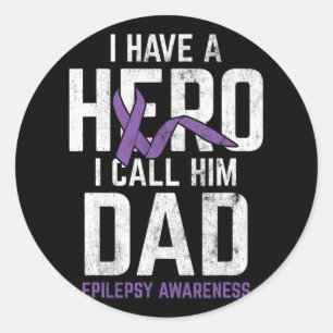 Hero Vater Epilepsy Epilepsy Awareness Epilepsy Pa Runder Aufkleber