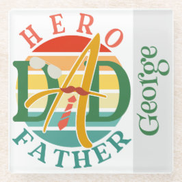 Hero Vater Fath Sunset Krawatte, Mustache & Sonnen Glasuntersetzer