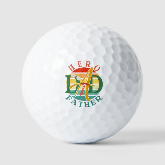 Hero Vater Fath Sunset Krawatte, Mustache & Sonnen Golfball (Vorderseite)